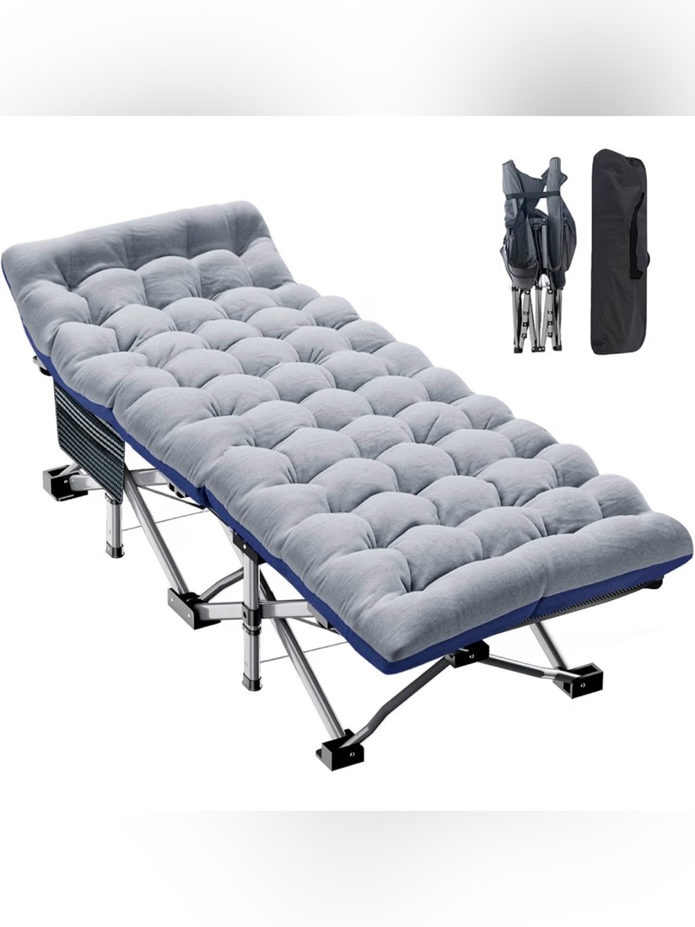 ABORON Camping Cot for Adults, 28 in Wide Folding Bed with Mattress